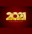 happy 2021 new year golden letters banner style vector image