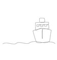 ship one line drawing isolated on white background vector image vector image