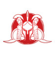 spartan warriors with sword and shield roman army vector image