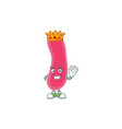 charming king fusobacteria cartoon with gold crown vector image