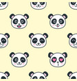 seamless pattern with the cute panda faces vector image vector image