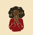 abstract african woman praying with hands folded vector image vector image