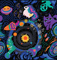 space galaxy childish seamless pattern vector image