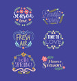 beautiful and cute spring emblem vector image vector image