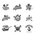 collection of workshop and mechanic logos vector image