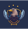 eagle head shield mascot gaming logo design vector image