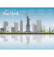 new york city skyline with grey buildings vector image