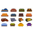 sofa icons set cartoon style vector image