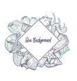 background with seashells vector image