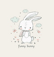 funny bunny hand drawn for kids vector image