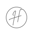 line circle letter h logo isolated on white vector image vector image