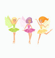 magic fairies flat set cute vector image vector image