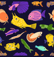 sea fishes seamless pattern endless marine vector image vector image