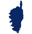 map corsica in blue colour vector image vector image