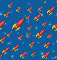 seamless pattern retro rockets vector image