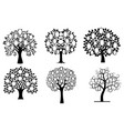 set family trees collection black and white vector image