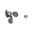abstract silhouette of a mtb rider man is doing vector image vector image