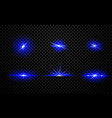 collection blue light effects with beams vector image