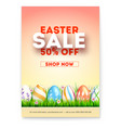 easter sale ad poster with special holiday offer vector image