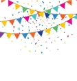 holiday background with garland and confetti vector image