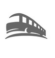 ilustrasi bus perjalanan logo pada latar belakang vector image