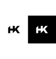 modern and strong letter hk initials logo design vector image vector image