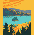 pines island in lake wapizagonke within la vector image vector image
