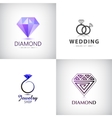set of jewellery logos ring wedding vector image