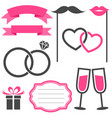 set of wedding elements isolated on white vector image