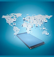 social media concept mobile internet and vector image vector image