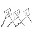three kites vintage vector image