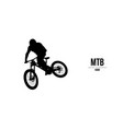 abstract silhouette of a mtb rider man is doing vector image