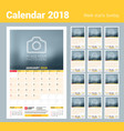 calendar planner template for 2018 year design vector image