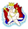 cute king cat in crown vector image vector image