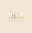 golden colored narrow sans serif font vector image