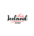 iceland country with red love heart and its vector image