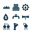 isolated oil industry silhouette style icon set vector image