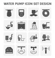 water pump icon set vector image