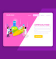 arfiticial food isometric web page vector image vector image