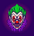 clown head joker vampire horror vector image vector image