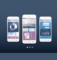 mobile ui kit design with phones vector image