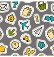 seamless pattern hand drawn stickers vector image