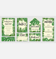 template cards set with watercolor palm leaves vector image