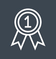 badge with ribbons thin line icon vector image