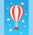 hot air balloon with rabbit in basket vector image vector image