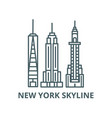 new york skyline line icon linear concept vector image