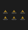 set of initial letter a logo mono line vector image vector image