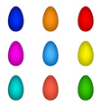 easter collection colorful eggs vector image
