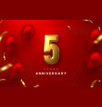 5 years anniversary celebration banner vector image