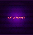 chili pepper neon text vector image vector image